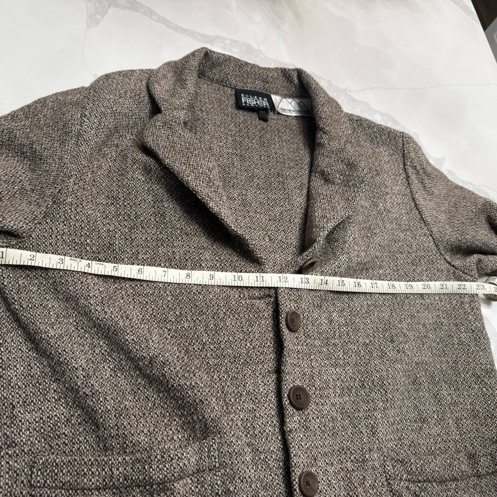 Eileen Fisher New York 100% wool tweed blazer size medium - Picture 7 of 11